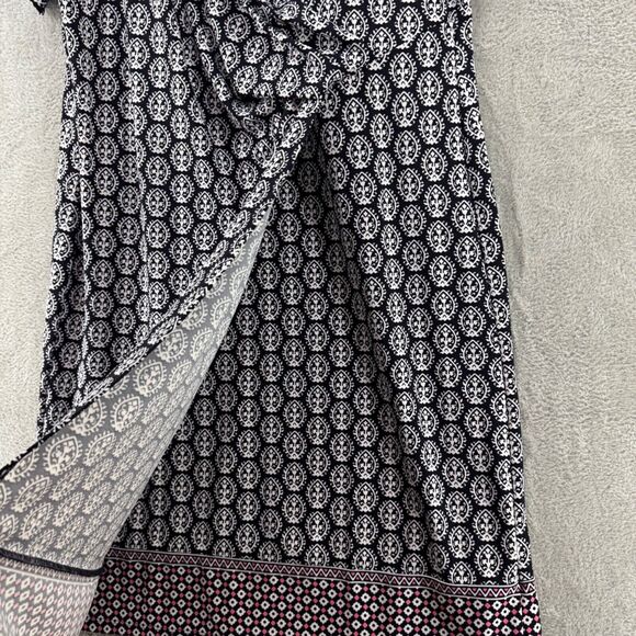 Talbots Dress Womens Plus 2X Black Jersey Stretch Midi Short‎ Sleeves Surplice - Picture 5 of 13